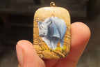 Polished Picture Stone Pendant with Hand Painted Rhinos - Sold Per Item - From Namibia - Toprock Gemstones and Minerals 