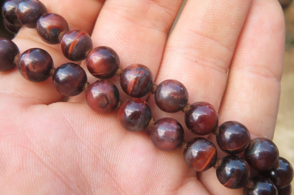 Polished Red Tigers Eye Bead Necklaces - Sold Per Item - From South Africa - Toprock Gemstones and Minerals 