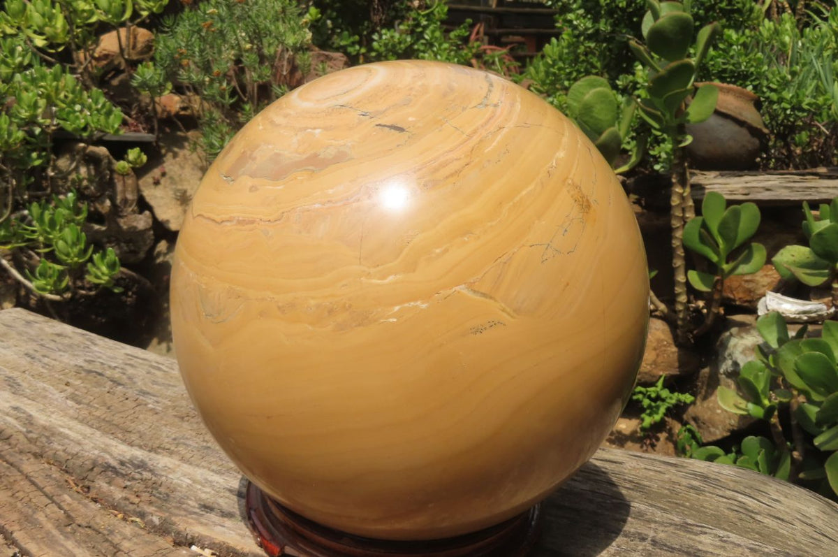 Polished Banded Aragonite Sphere x 1 From Namibia - Toprock Gemstones and Minerals 