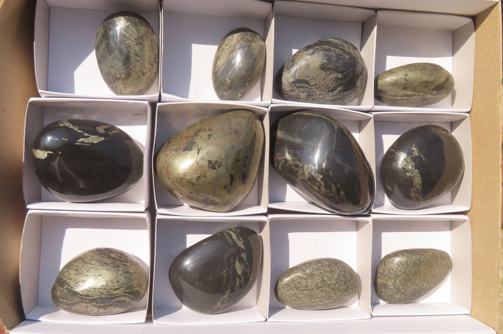 Polished Pharaoh Stone Free Forms x 12 From Zimbabwe - Toprock Gemstones and Minerals 