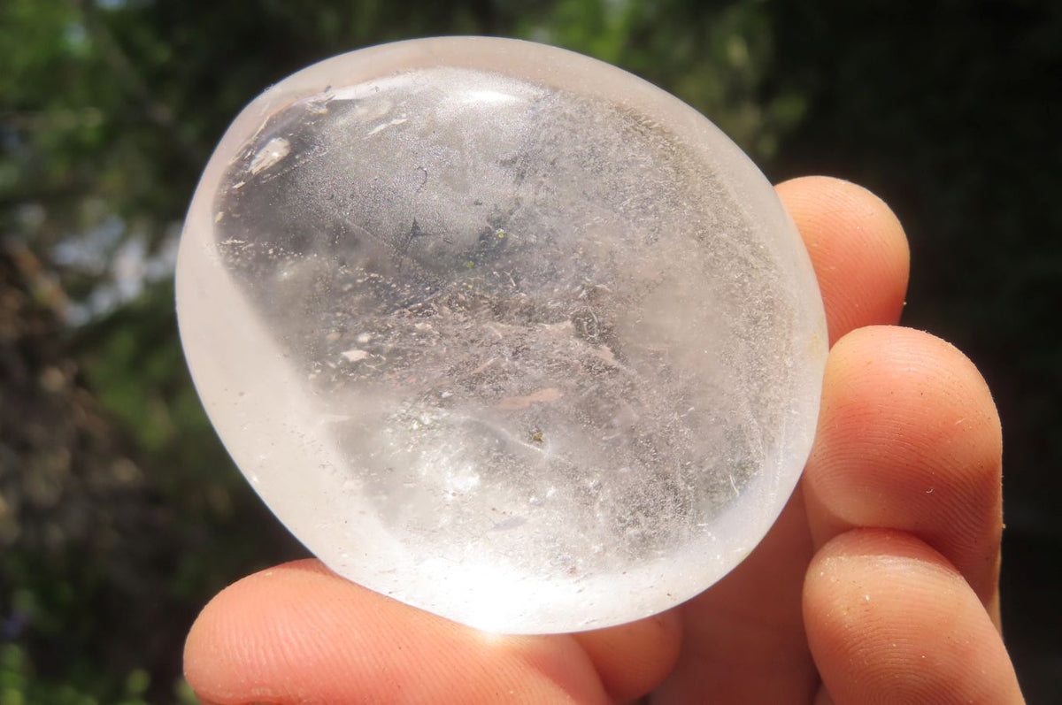 Polished Clear Quartz Palm Stones x 24 From Madagascar - Toprock Gemstones and Minerals 