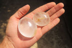 Polished Clear Quartz Palm Stones x 24 From Madagascar - Toprock Gemstones and Minerals 