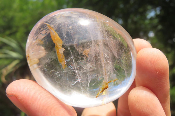 Polished Clear Quartz Palm Stones x 24 From Madagascar - Toprock Gemstones and Minerals 