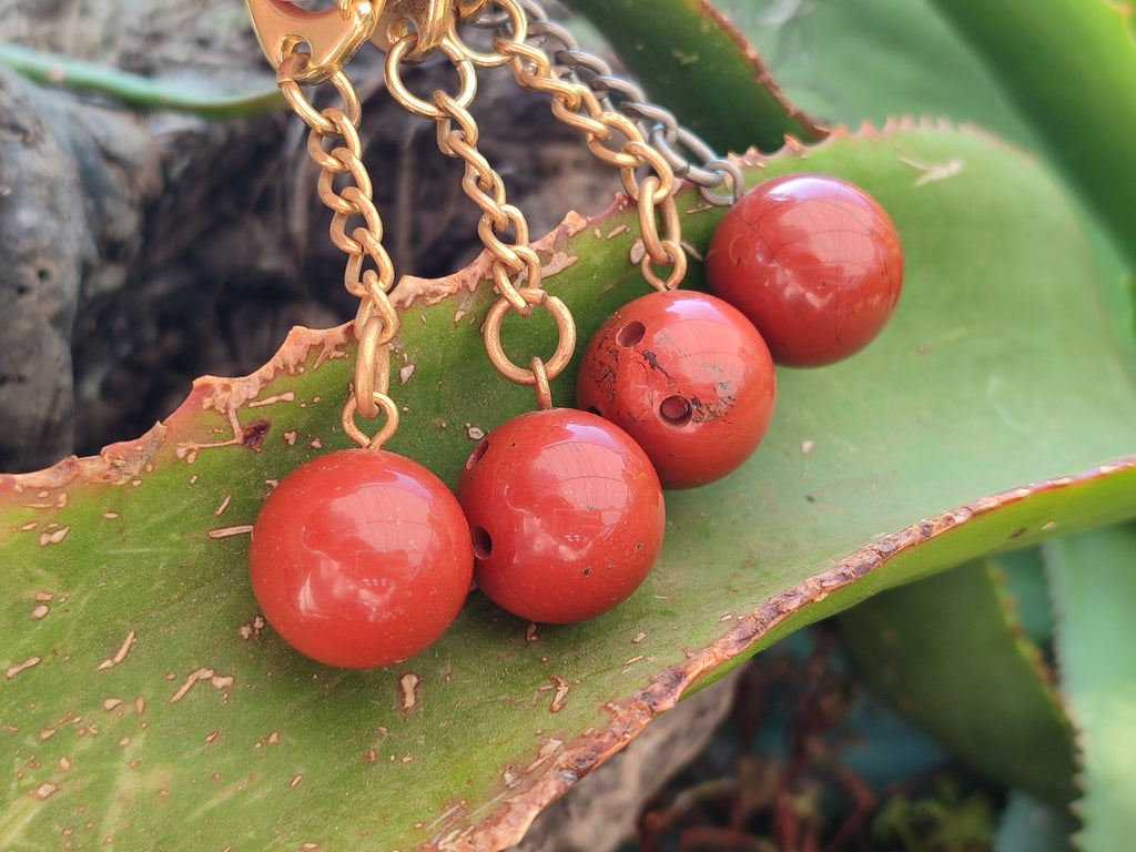 Polished Red Jasper Bowling Ball Keyring - Sold Per Item - From South Africa - Toprock Gemstones and Minerals 