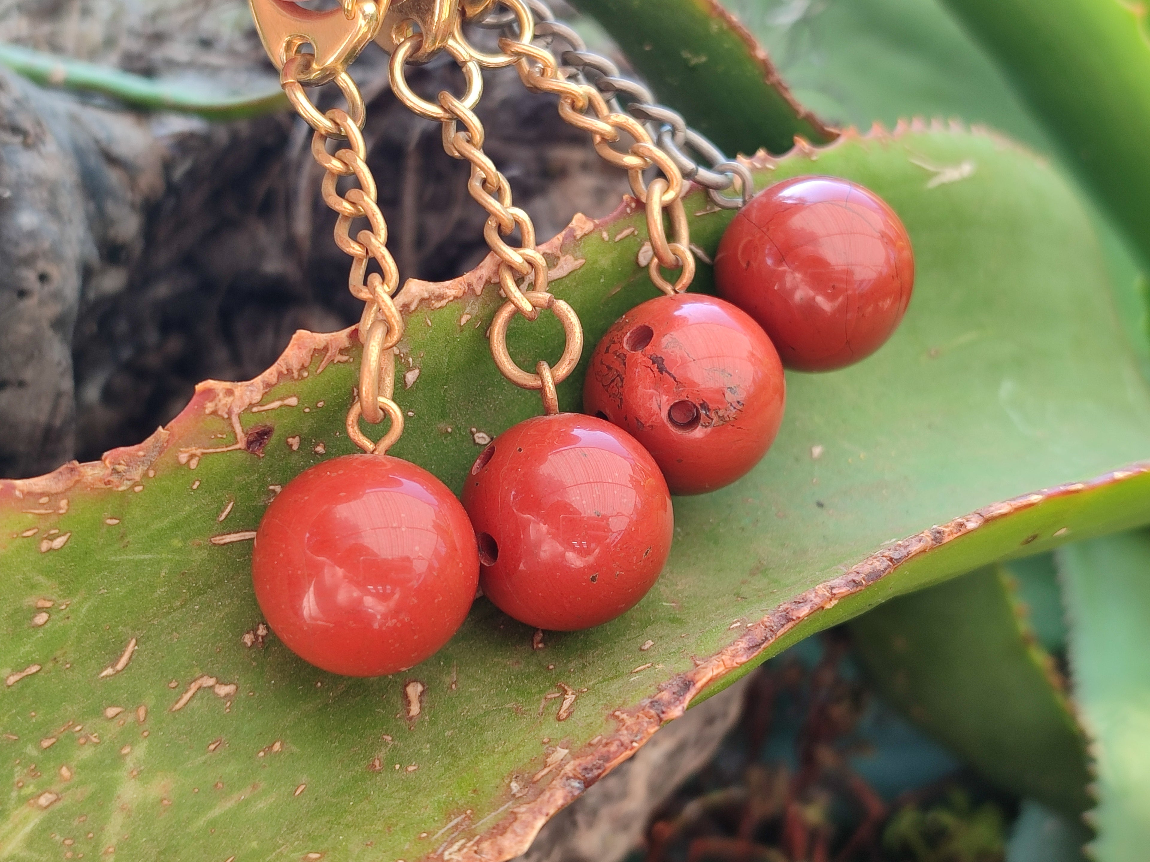 Polished Red Jasper Bowling Ball Keyring - Sold Per Item - From South Africa - Toprock Gemstones and Minerals 