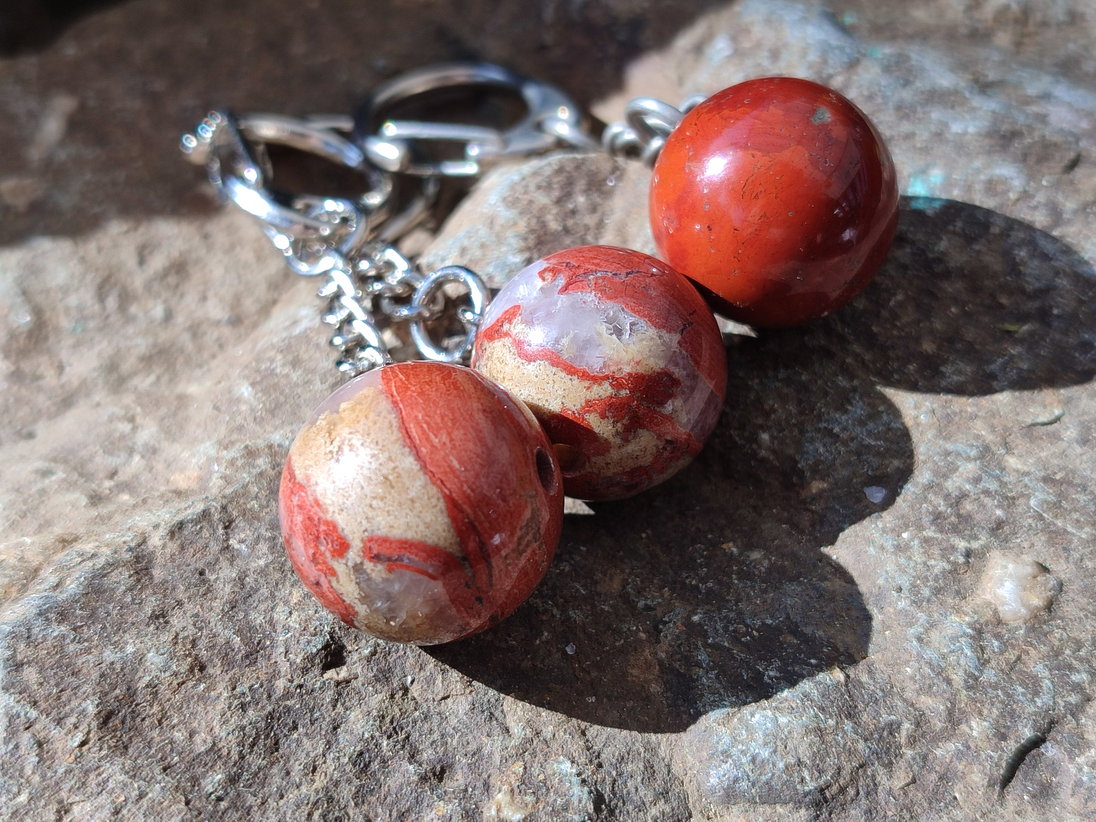 Polished Red Jasper Bowling Ball Keyring - Sold Per Item - From South Africa - Toprock Gemstones and Minerals 