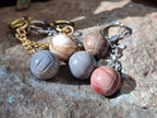 Hand Made Polychrome Jasper Volleyball Keyring - sold per item - From Madagascar - Toprock Gemstones and Minerals 
