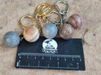 Hand Made Polychrome Jasper Volleyball Keyring - sold per item - From Madagascar - Toprock Gemstones and Minerals 