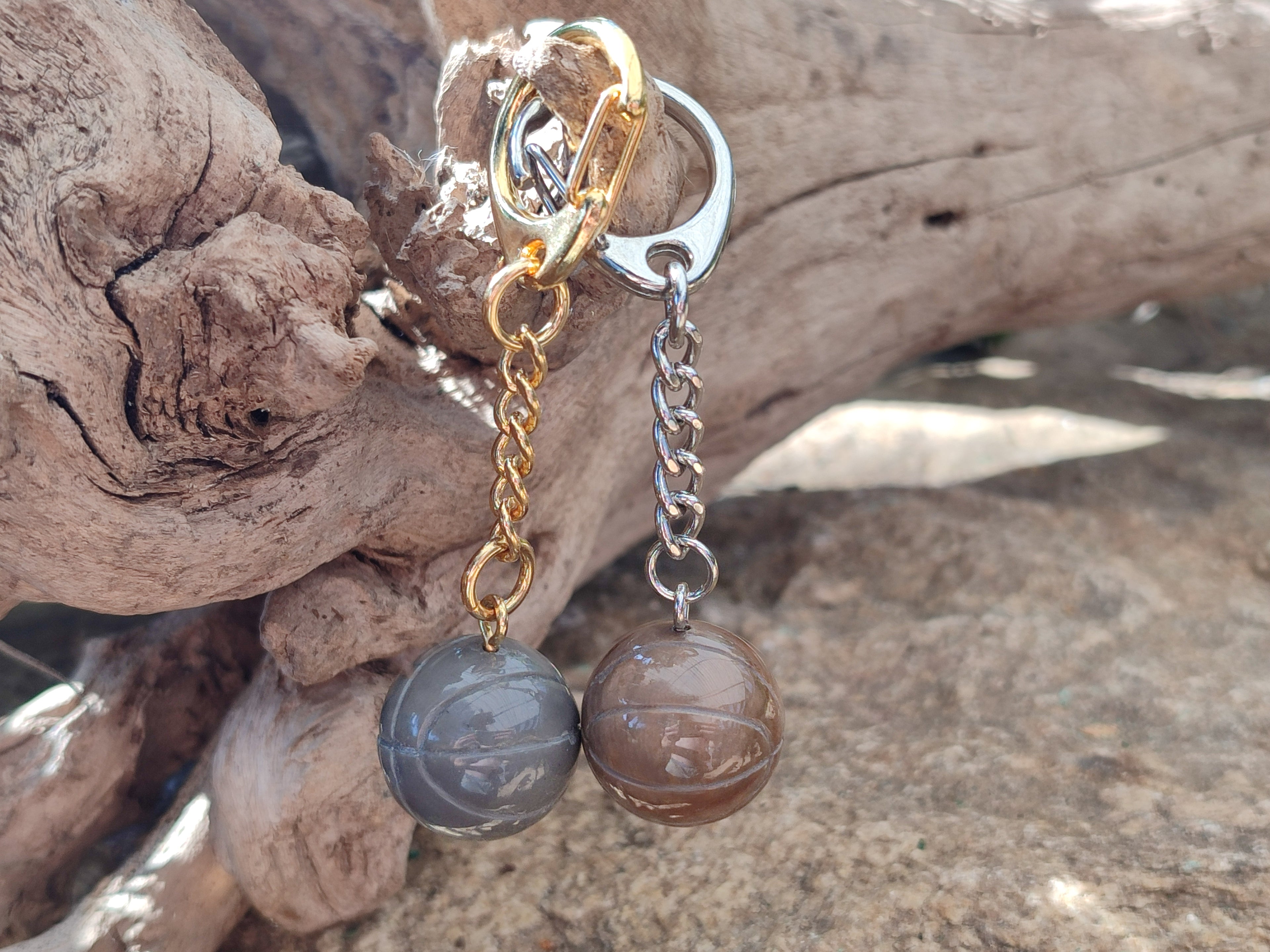 Hand Made Polychrome Jasper Volleyball Keyring - sold per item - From Madagascar - Toprock Gemstones and Minerals 