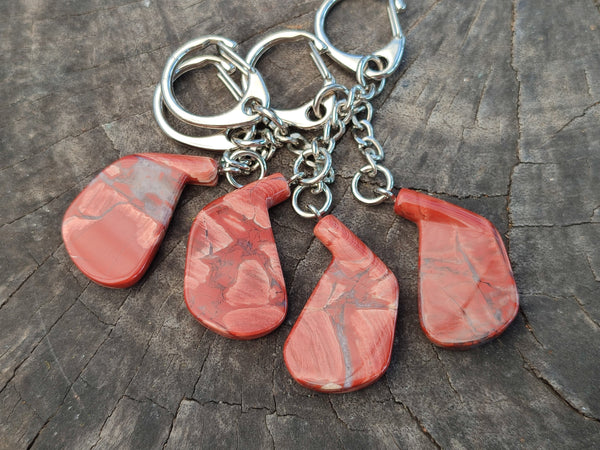 Polished Red Jasper Iron Golf Club Keyring - Sold Per Item - From South Africa