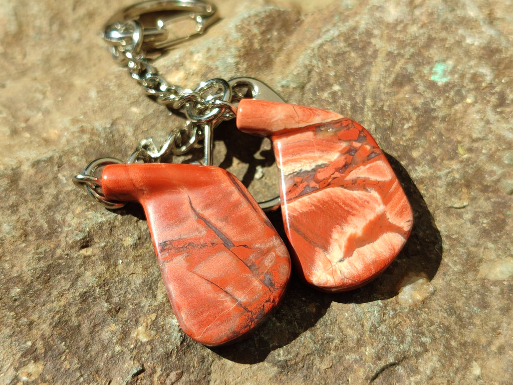 Polished Red Jasper Iron Golf Club Keyring - Sold Per Item - From South Africa - Toprock Gemstones and Minerals 