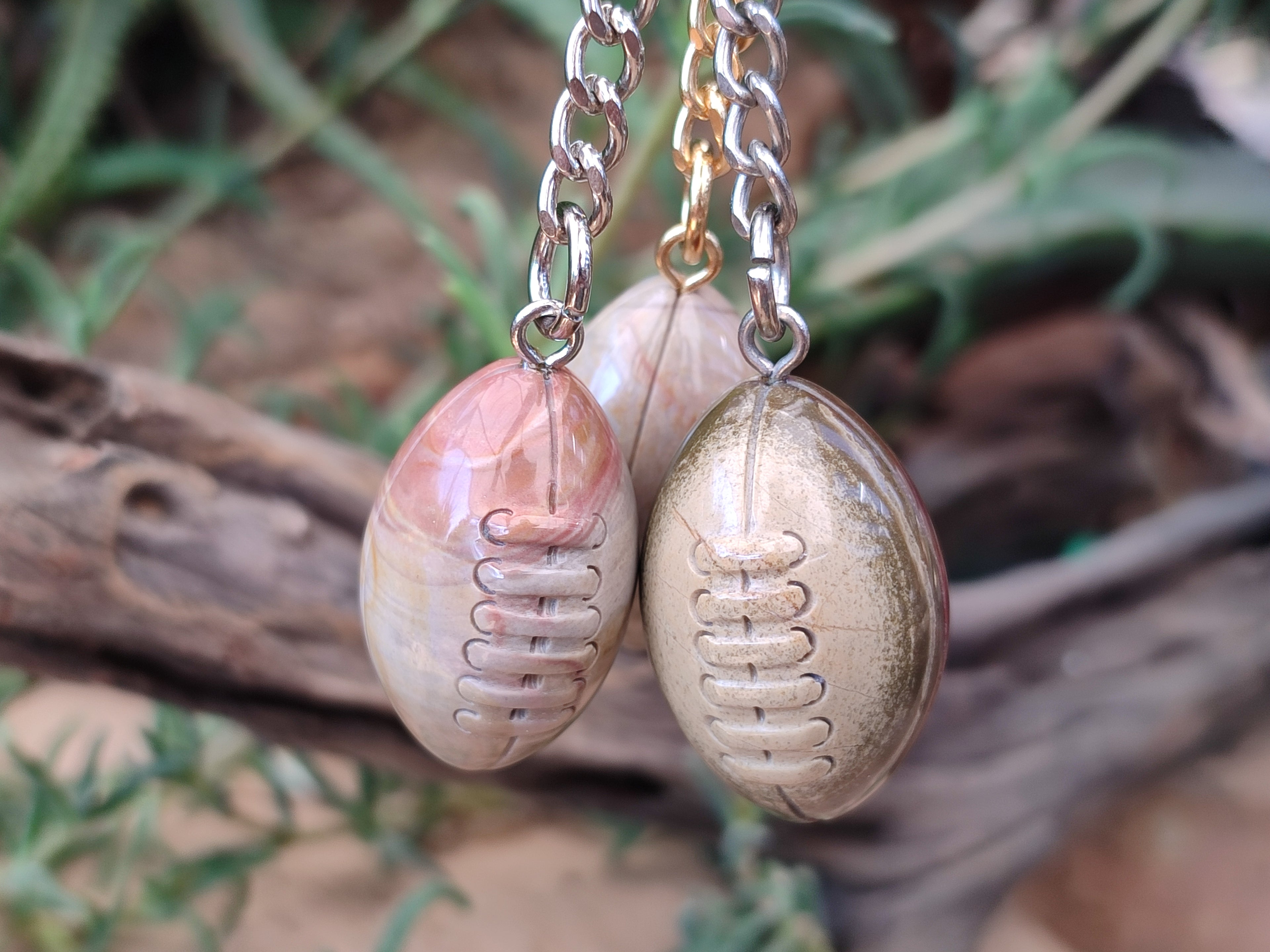 Hand Made Polychrome Jasper Keyring - sold per item - From Madagascar - Toprock Gemstones and Minerals 
