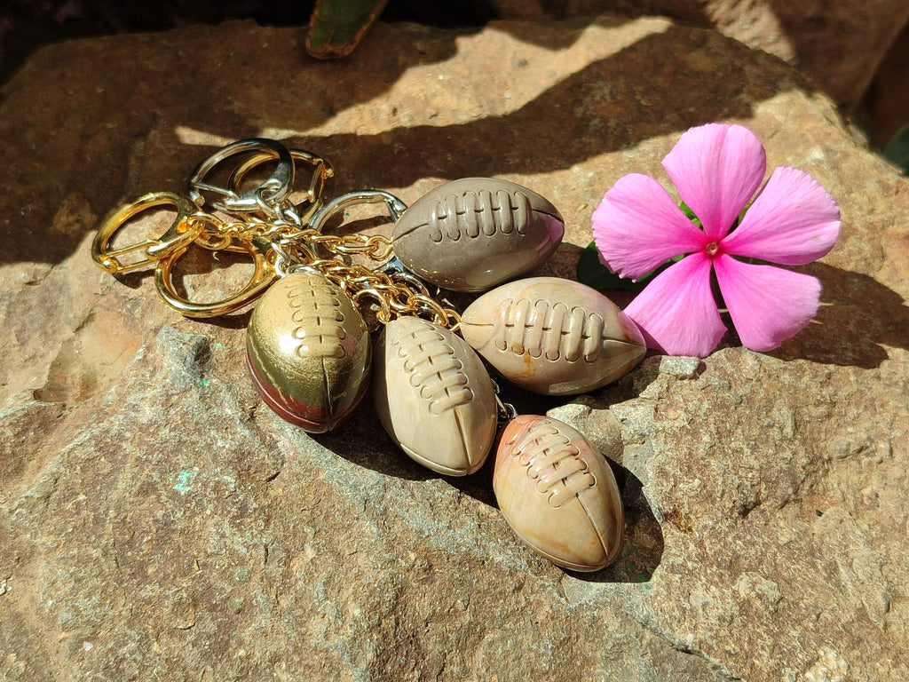 Hand Made Polychrome Jasper Keyring - sold per item - From Madagascar - Toprock Gemstones and Minerals 