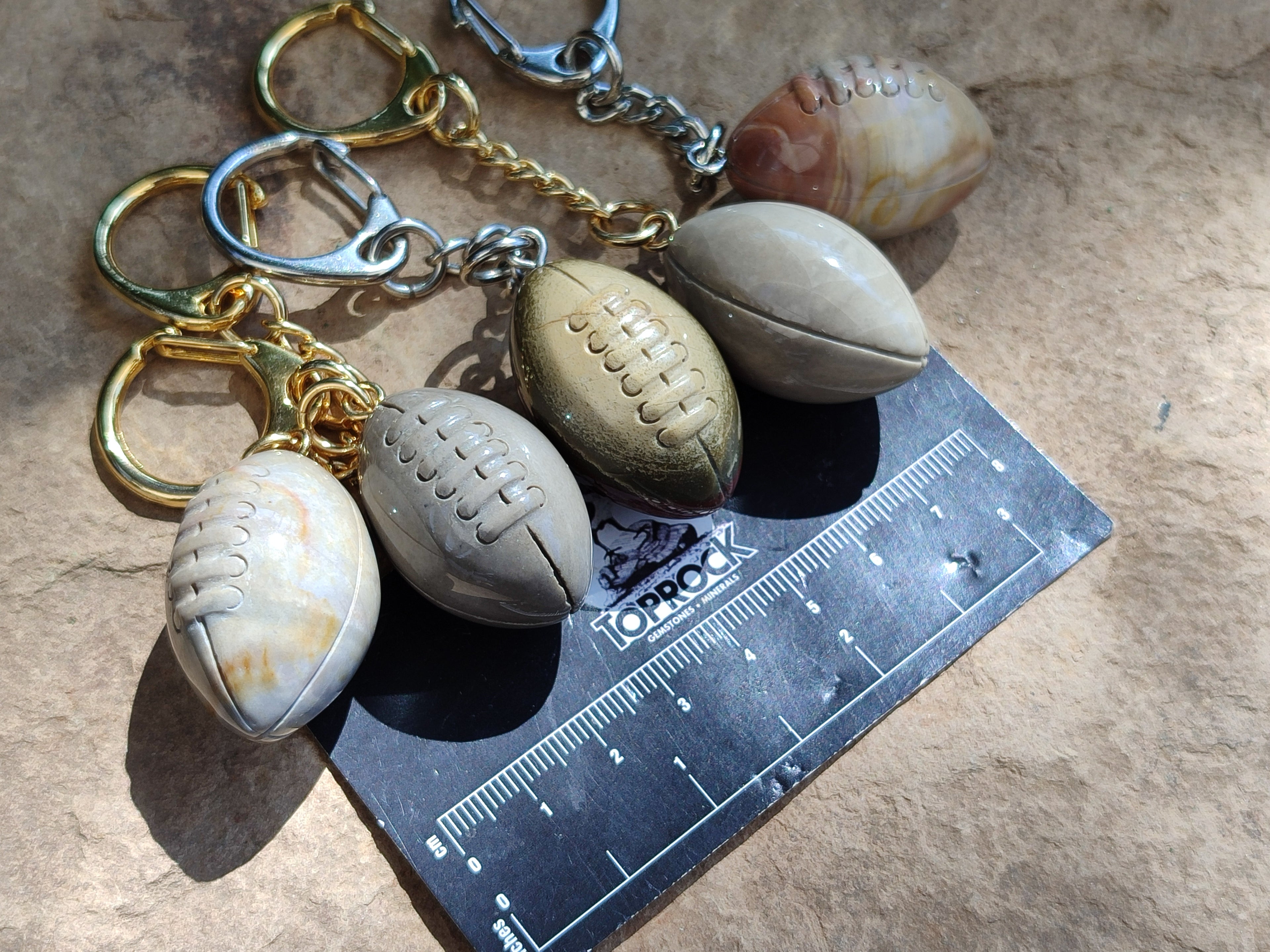 Hand Made Polychrome Jasper Keyring - sold per item - From Madagascar - Toprock Gemstones and Minerals 