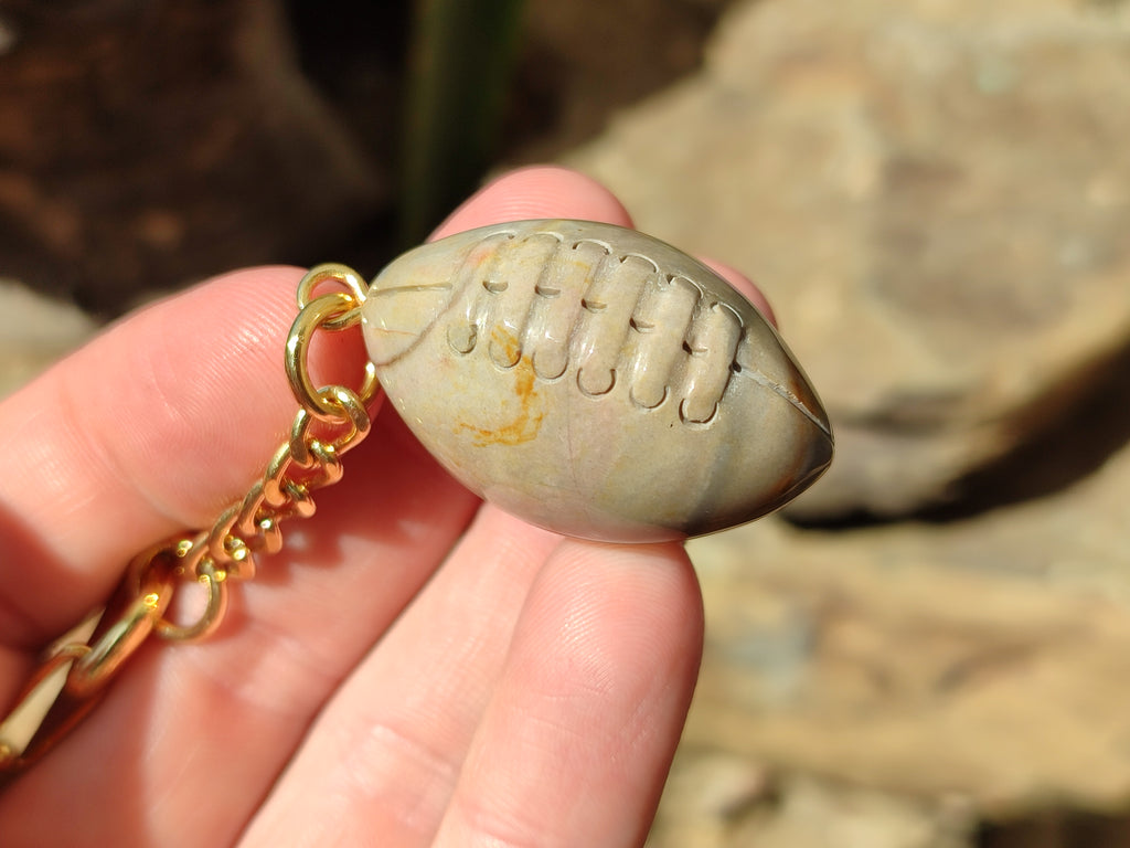 Hand Made Polychrome Jasper Keyring - sold per item - From Madagascar - Toprock Gemstones and Minerals 