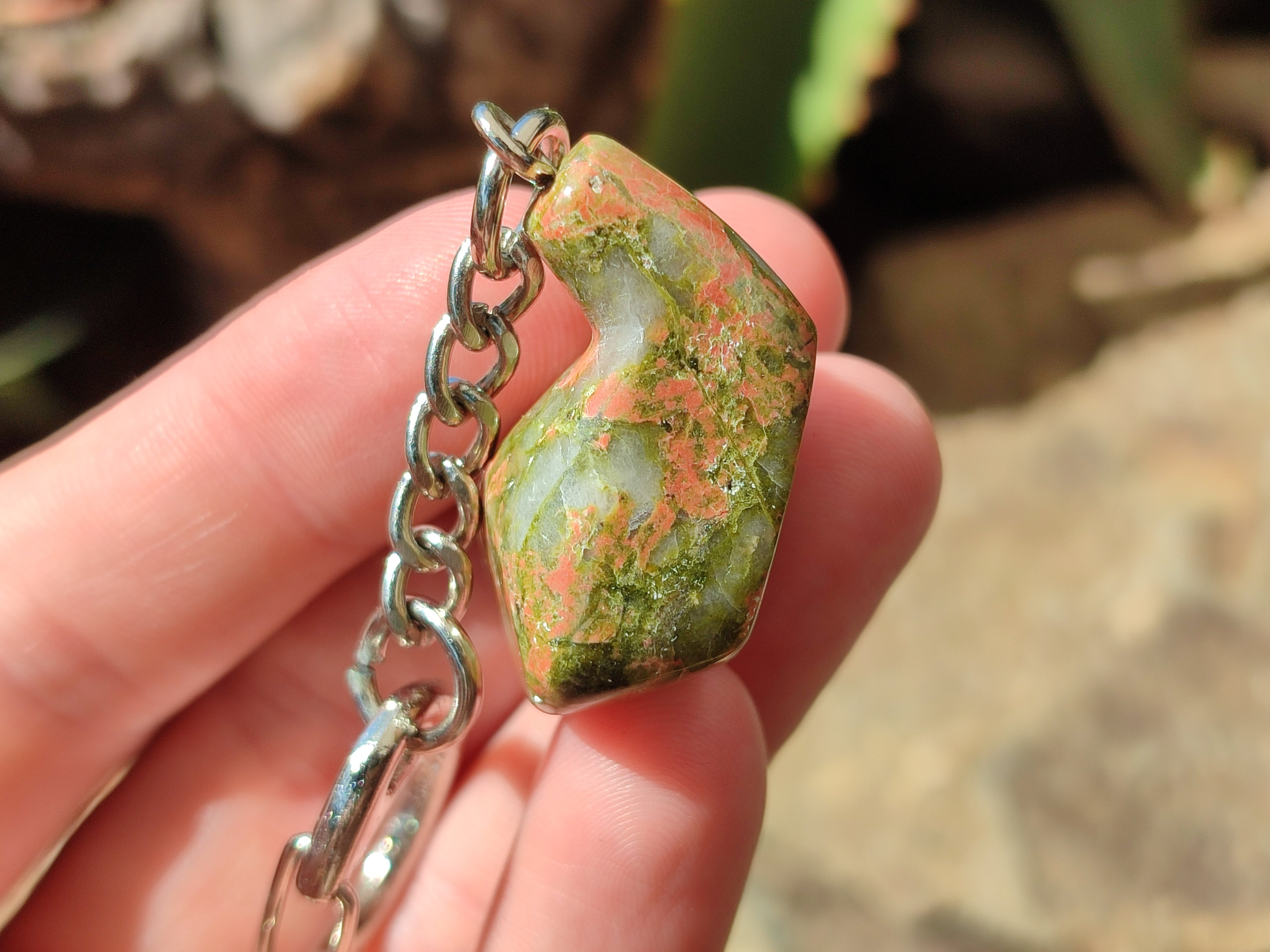 Polished Unakite Driver Golf Club Keyring - Sold Per Item - From South Africa - Toprock Gemstones and Minerals 