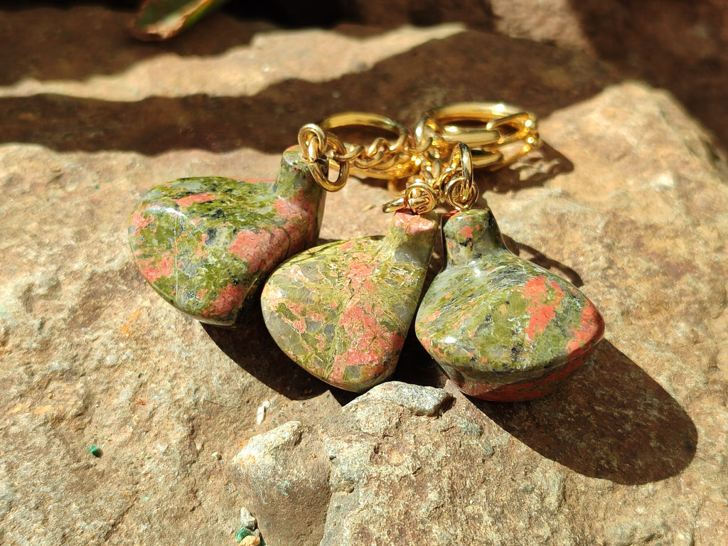 Polished Unakite Driver Golf Club Keyring - Sold Per Item - From South Africa - Toprock Gemstones and Minerals 