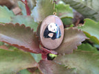 Polished Polychrome Jasper Pendant with Hand Painted Panda - sold per item - From Madagascar - Toprock Gemstones and Minerals 