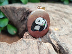 Polished Polychrome Jasper Pendant with Hand Painted Panda - sold per item - From Madagascar - Toprock Gemstones and Minerals 