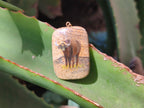 Polished Picture Stone Pendant with Hand Painted Buffalo - Sold Per Item - From Namibia - Toprock Gemstones and Minerals 