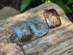 Polished Polychrome Jasper Pendant with Hand Painted Kudu - sold per item - From Madagascar - Toprock Gemstones and Minerals 