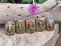 Polished Unakite Pendant with Hand Painted Elephant - Sold Per Item - From South Africa - Toprock Gemstones and Minerals 