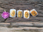 Polished Polychrome Jasper Pendant with Hand Painted Lion - sold per item - From Madagascar - Toprock Gemstones and Minerals 