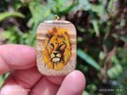 Polished Picture Stone Pendant with Hand Painted Lion - Sold Per Item - From Namibia - Toprock Gemstones and Minerals 