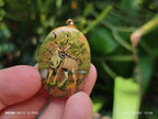 Polished Unakite Pendant with Hand Painted Kudu - Sold Per Item - From South Africa - Toprock Gemstones and Minerals 