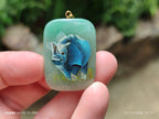 Polished Aventurine Pendant with Hand Painted Rhino - Sold Per Item - From Zimbabwe - Toprock Gemstones and Minerals 