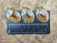 Polished Unakite Pendant with Hand Painted Buffalo - Sold Per Item - From South Africa - Toprock Gemstones and Minerals 