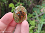 Polished Unakite Pendant with Hand Painted Buffalo - Sold Per Item - From South Africa - Toprock Gemstones and Minerals 