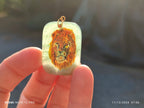 Polished Aventurine Pendant with Hand Painted Lion - Sold Per Item - From Zimbabwe - Toprock Gemstones and Minerals 