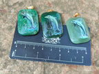 Polished Aventurine Pendant with Hand Painted Dolphin - Sold Per Item - From Zimbabwe - Toprock Gemstones and Minerals 
