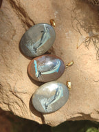 Polished Polychrome Jasper Pendant with Hand Painted Dolphin - sold per item - From Madagascar - Toprock Gemstones and Minerals 