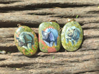 Polished Unakite Pendant with Hand Painted Rhino - Sold Per Item - From South Africa - Toprock Gemstones and Minerals 
