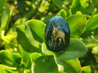 Polished Dumortierite Pendants with Hand Painted Kudu - sold per item - From Mozambique