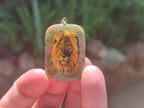 Polished Unakite Pendant with Hand Painted Lion - Sold Per Item - From South Africa - Toprock Gemstones and Minerals 