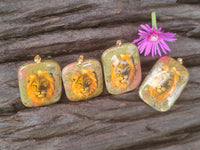 Polished Unakite Pendant with Hand Painted Lion - Sold Per Item - From South Africa - Toprock Gemstones and Minerals 