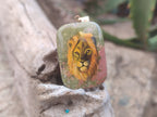 Polished Unakite Pendant with Hand Painted Lion - Sold Per Item - From South Africa - Toprock Gemstones and Minerals 