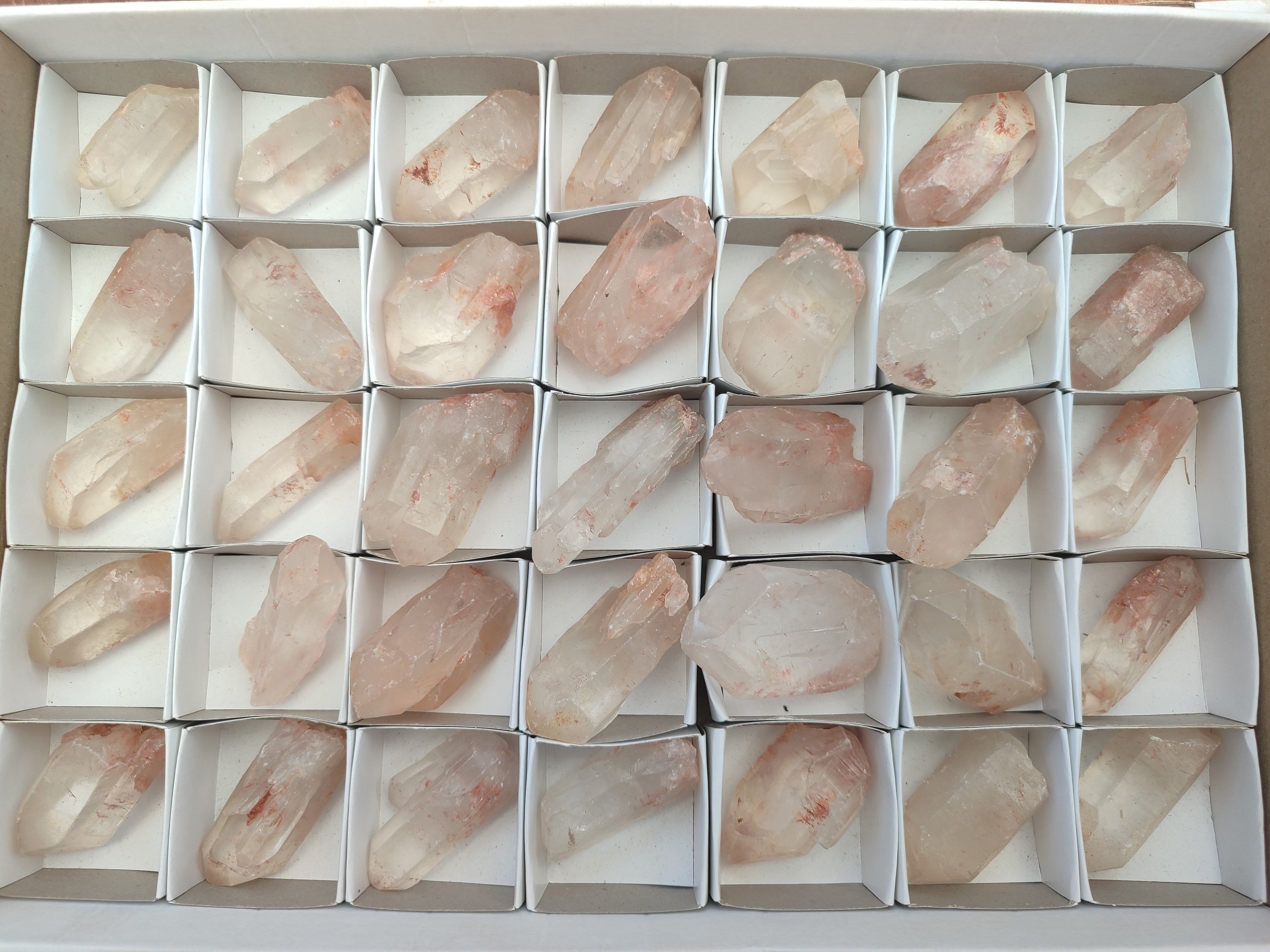 Natural Clear Quartz Crystals x 35 From Zambia - Toprock Gemstones and Minerals 