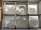 Polished Girasol Pearl Quartz Gemstone Hearts x 6 From Madagascar - Toprock Gemstones and Minerals 