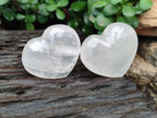 Polished Girasol Pearl Quartz Gemstone Hearts x 6 From Madagascar - Toprock Gemstones and Minerals 