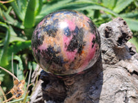 Polished Rhodonite Spheres x 2 From Ambindavato, Madagascar - Toprock Gemstones and Minerals 