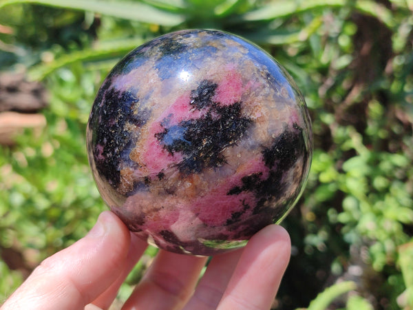 Polished Rhodonite Spheres x 2 From Ambindavato, Madagascar - Toprock Gemstones and Minerals 