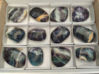 Polished Watermelon Fluorite Free Forms x 12 From Namibia - Toprock Gemstones and Minerals 