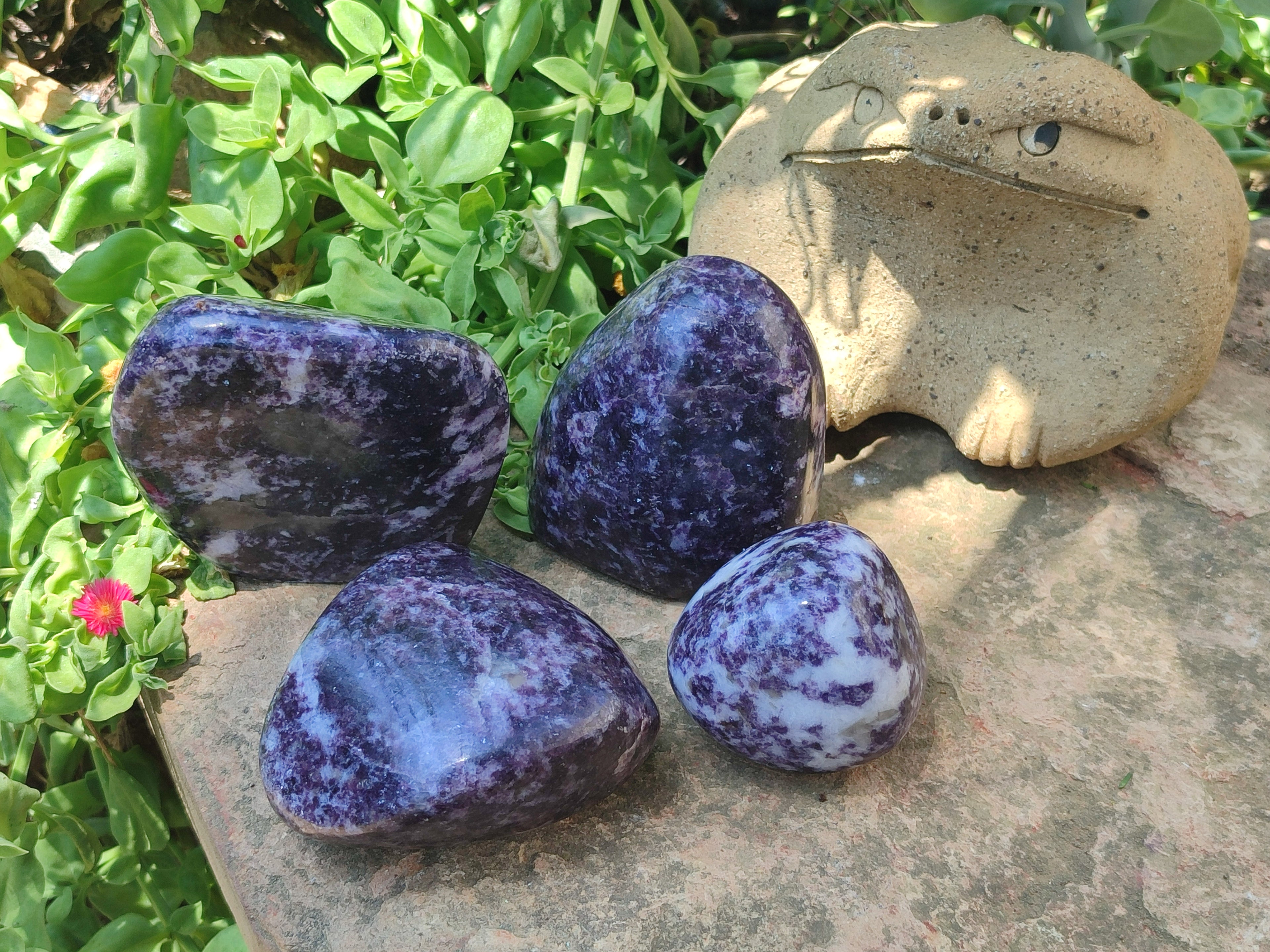 Polished Lepidolite Standing Free Forms x 4 From Zimbabwe - Toprock Gemstones and Minerals 