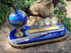 Hand Made Gemstone World Globe Desk Set x 1 From China - Toprock Gemstones and Minerals 