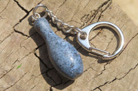 Hand Made Dumortierite Ten Pin Bowling Skittle Keyrings - sold per item - From Mozambique
