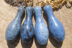 Hand Made Dumortierite Ten Pin Bowling Skittle Keyrings - sold per item - From Mozambique - Toprock Gemstones and Minerals 